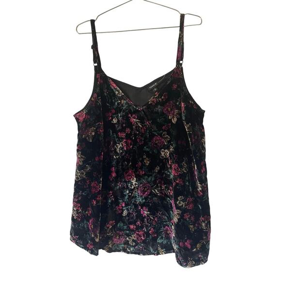 NWOT Torrid Sofia Velvet Swing Cami Dark Romantic Floral Tank Fairy Grunge Size1 - Picture 2 of 8